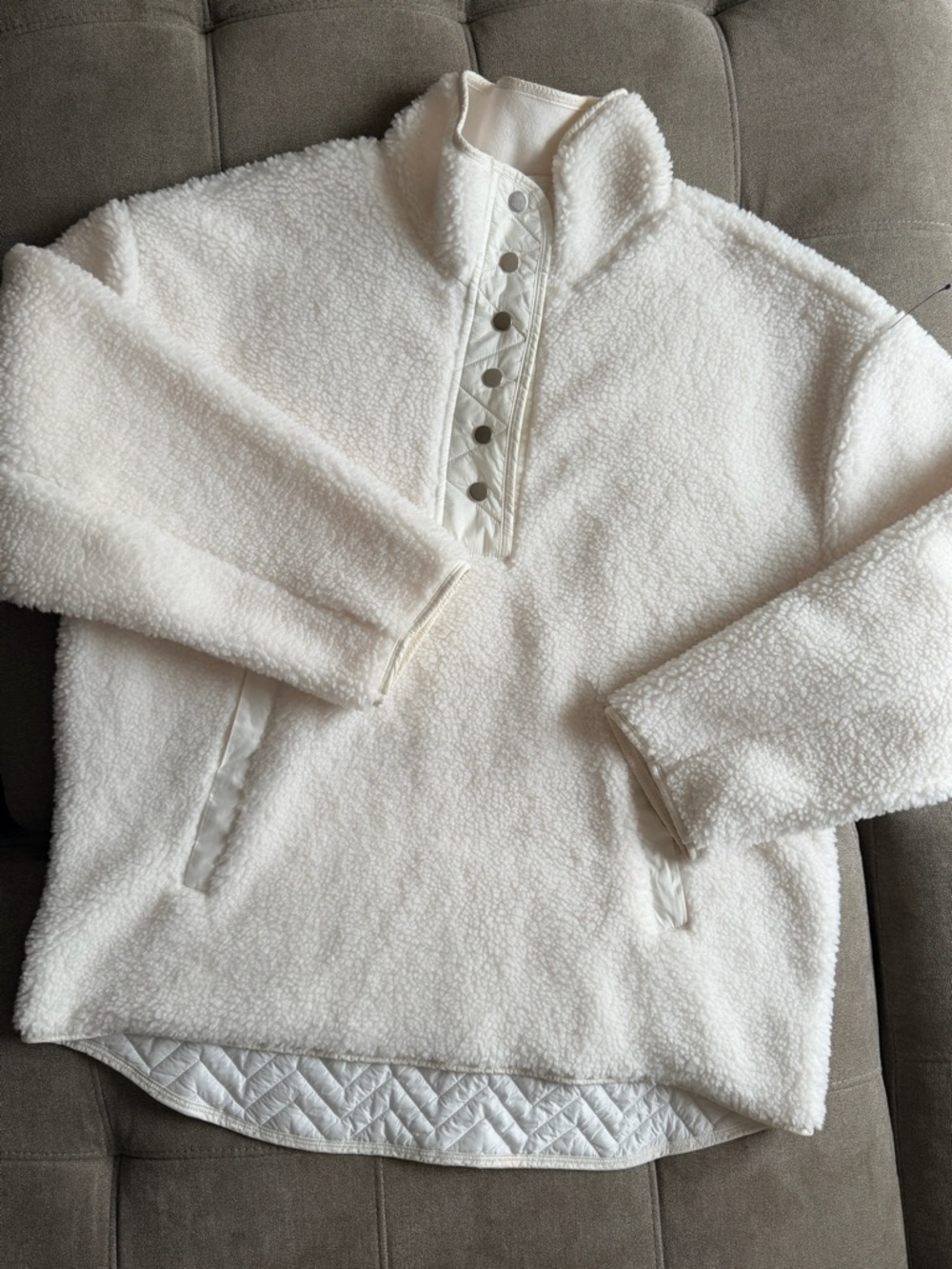 Athleta Cozy Sherpa Snap Sweatshirt | XL - Picture 2 of 4